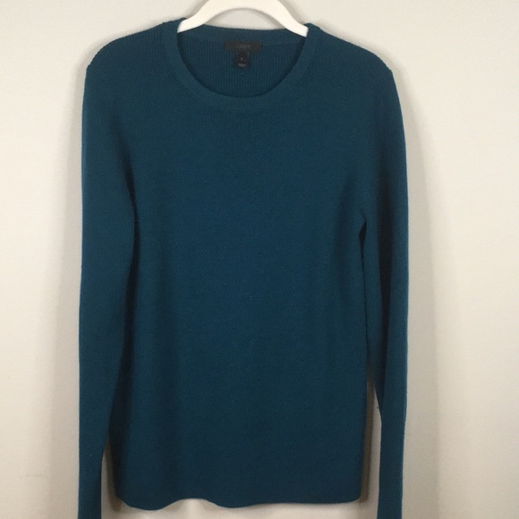 J. Crew Sweaters - J Crew dark teal stretch ribbed merino sweater
